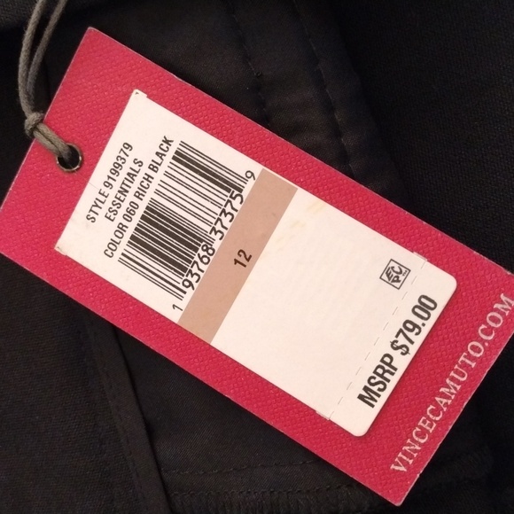 Vince Camuto Black Essentials Trouser Pants Size 12 NWT - Picture 3 of 9